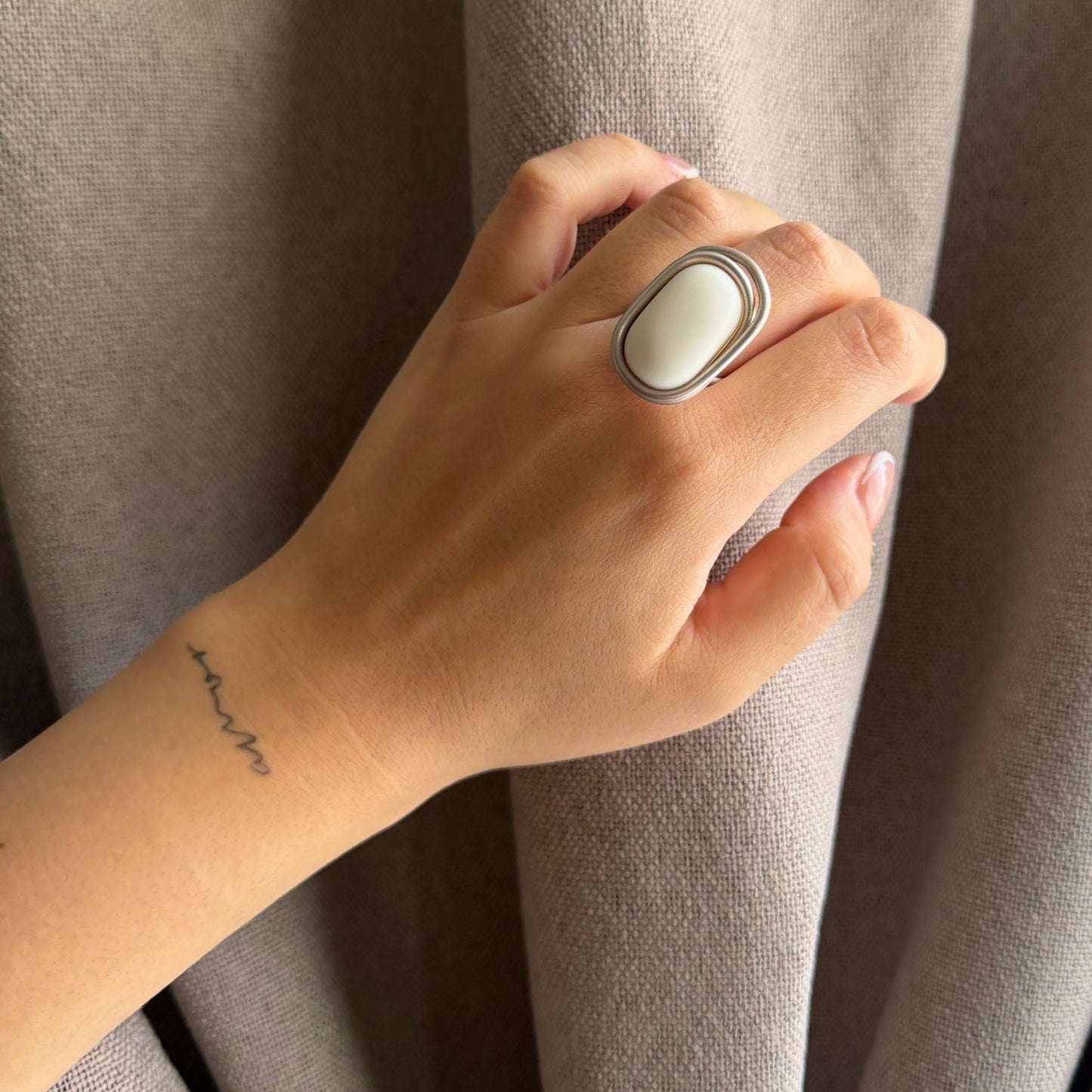 ANILLO BLANCO MATE