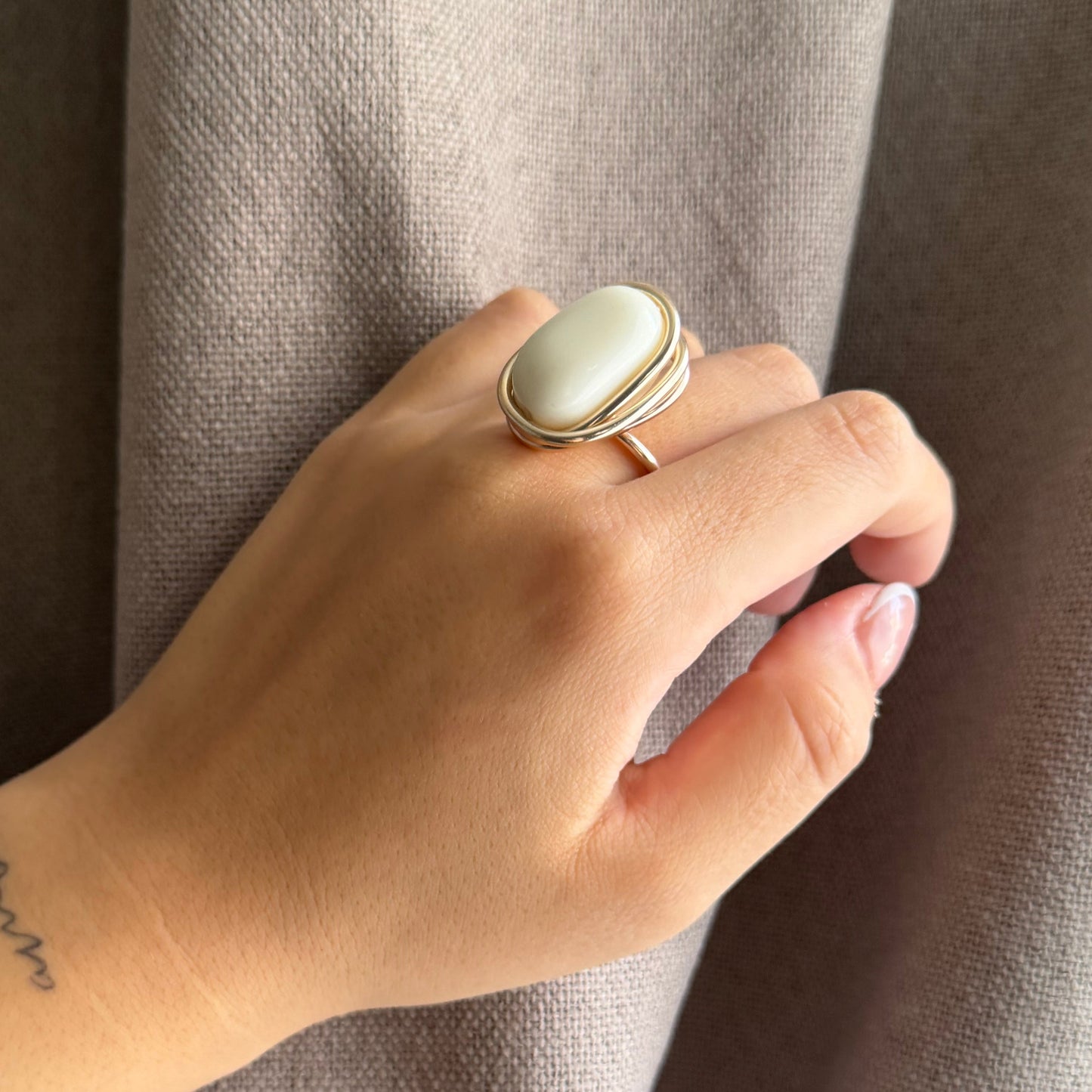 ANILLO BLANCO MATE